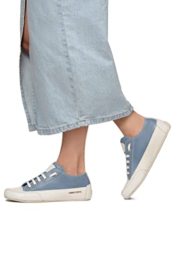Candice Cooper Rock S-Leather Suede Sneakers, White Baby Blue