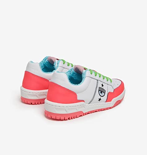 Chiara Ferragni Sneakers, Size 42, White with Pink