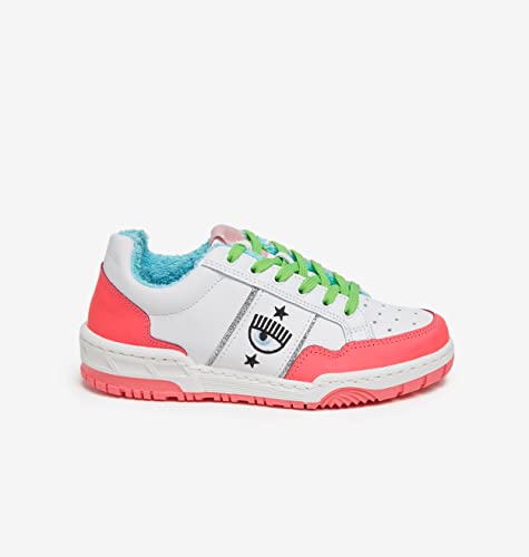 Chiara Ferragni Sneakers, Size 42, White with Pink