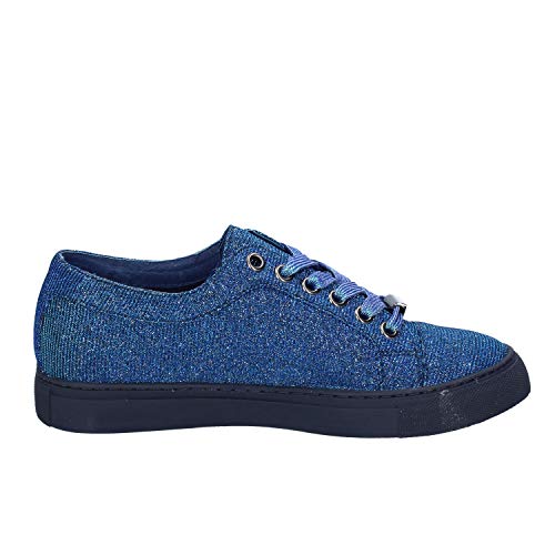 SARA LOPEZ Womens Fashion Sneakers - Blue Canvas