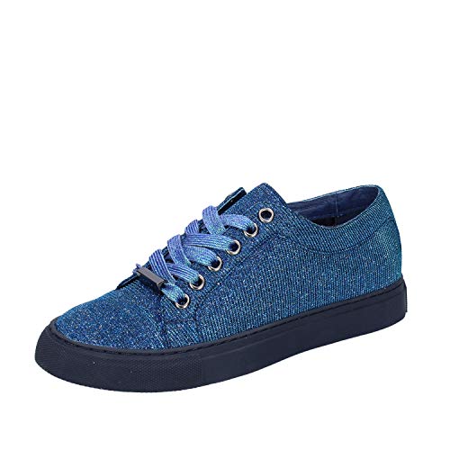 SARA LOPEZ Womens Fashion Sneakers - Blue Canvas