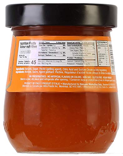 Tuscanini Premium Italian Apricot Preserves, 11.64 oz Jar, Spreadable Fruit Jam, No High Fructose Corn Syrup, No Preservatives, Non GMO, Gluten Free