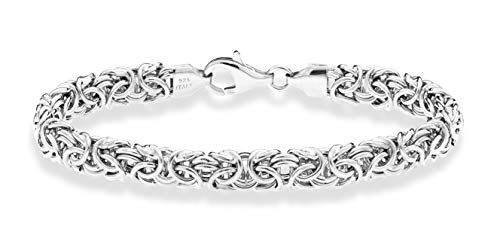 Miabella Handmade Italian Sterling Silver Byzantine Bracelet