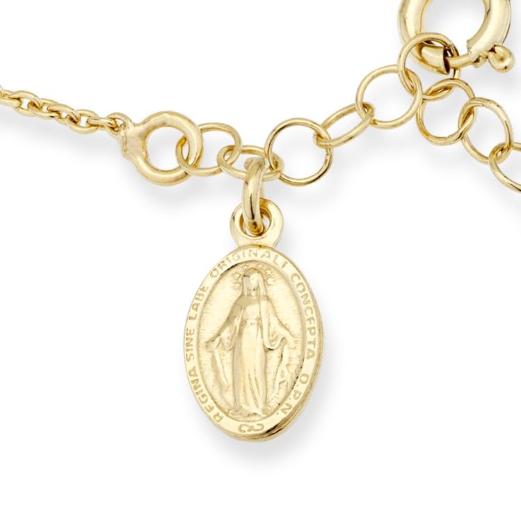 Italian Made Adjustable 18K Gold Rosary Bracelet