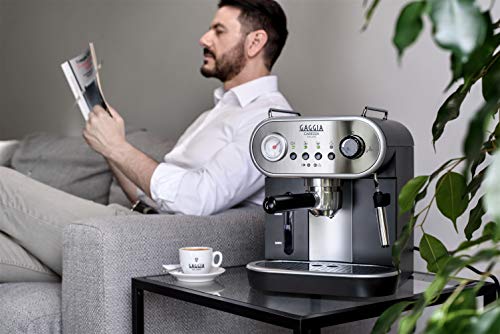 Gaggia Carezza De Luxe Espresso Machine, Silver, Italian-made