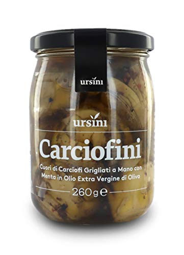 Artichokes in Oil, Hand-Grilled Artichoke Hearts Flavoured with Mint, in Extra Virgin Olive Oil - 260g