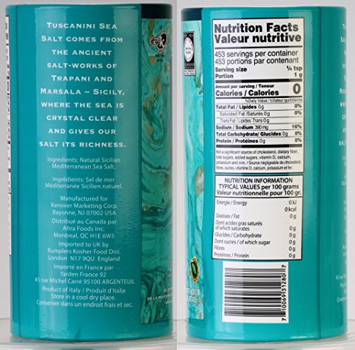 Sicilian Coarse Sea Salt, 16oz Tube, Tuscanini