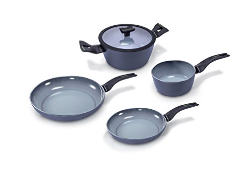 Italian Aluminium Pots & Pans Set, Grey