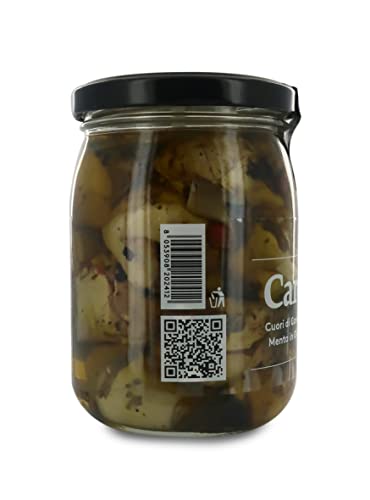 Artichokes in Oil, Hand-Grilled Artichoke Hearts Flavoured with Mint, in Extra Virgin Olive Oil - 260g