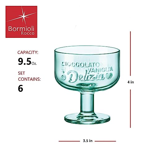 Bormioli Rocco Graphica Dessert Cup Set, Federal Green