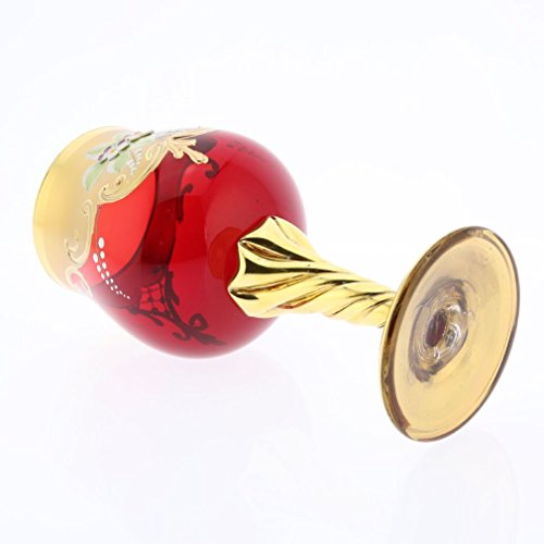 Murano Glass Wine Glasses Set - 24K Gold Leaf