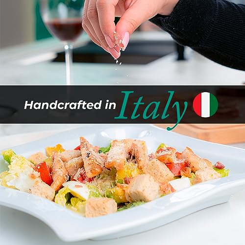 Elegant 12-inch Italian Porcelain Plates with Sauce Compartment