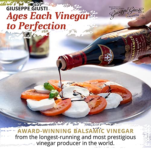 Giuseppe Giusti Historical Collection of 5 Italian Balsamic Vinegars with Wood Gift Box Made in Modena, Italy - Award-Winning, Aged, Gourmet Vinegar - 100 ml Bottles
