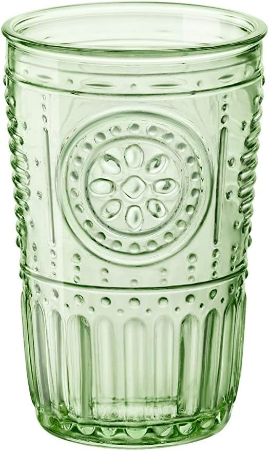 Bormioli Rocco 4 Romantic Tumbler Glasses, Pastel Green