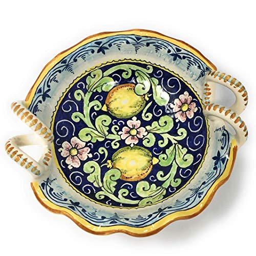 Italian Ceramic Art Pottery Bowl Hand Painted Lemon