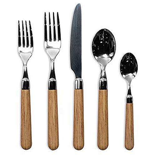 Vietri Albero Oak 5-Piece Stainless Steel Cutlery Set