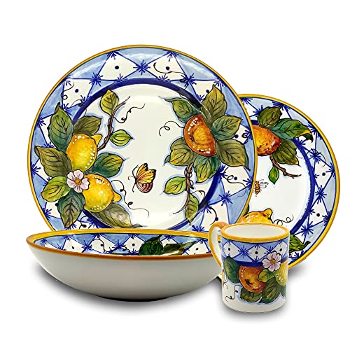 Hand-painted Italian ceramic dinnerware set - Tuscany pottery