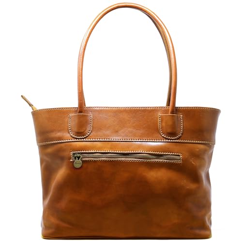 Floto Napoli Leather Women's Shoulder Bag (Olive Honey)