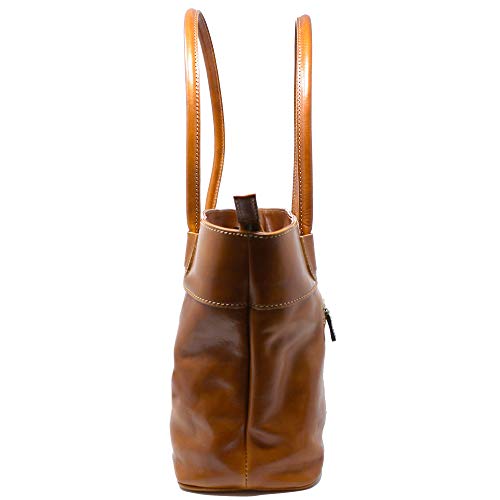 Floto Napoli Leather Women's Shoulder Bag (Olive Honey)