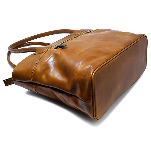 Floto Napoli Leather Women's Shoulder Bag (Olive Honey)