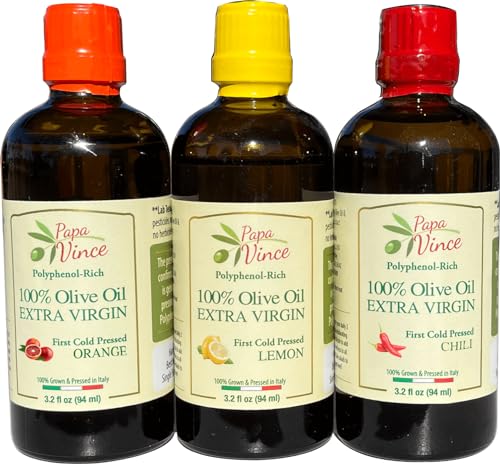 Papa Vince Mini Olive Oil Dipping Set: 3 Flavors Sicily