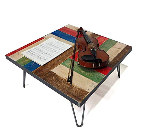 Hand-painted Italian coffee table with iron frame
