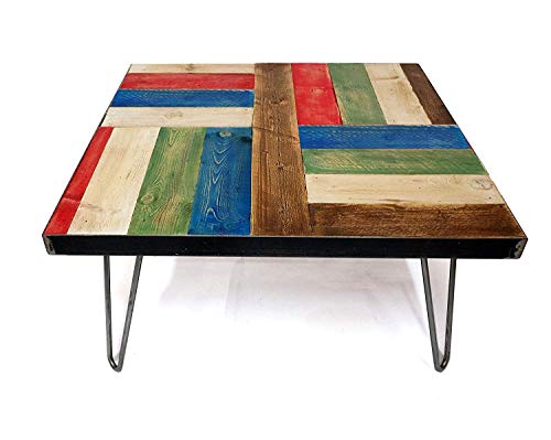 Hand-painted Italian coffee table with iron frame