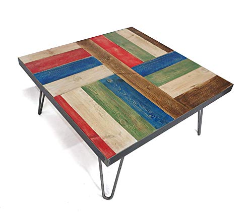 Hand-painted Italian coffee table with iron frame