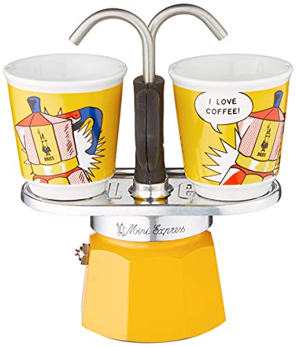 Bialetti Mini Express Lichtenstein - Moka Set, Yellow