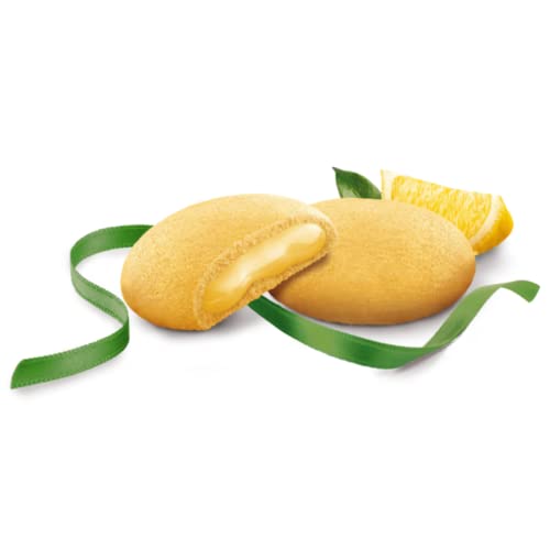 Grisbi Lemon Cream by Matilde Vicenzi | Lemon Filled Vanilla Patisserie Pastry Cookie| Kosher, Dairy | Made in Italy | 5.29oz (150g) Box, 4-Pack