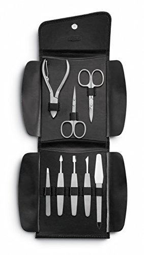 AUSONIA - 18962 Professional Leather Manicure Set 8 Stainless Steel Pieces