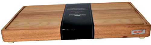 Bisetti Beech Wood Cutting Board, Sauce Groove, Non-Slip