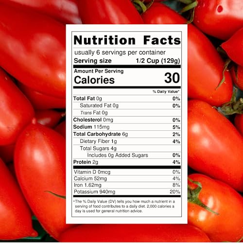 Large Can, La San Marzano Peeled Plum Tomatoes in Puree with Basil Leaf, 106 oz (#10 Can), Premium Quality, 100% Product of Italy, Authentic Italian Flavor