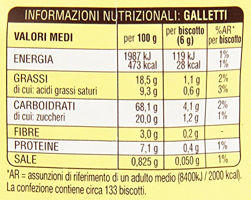 Mulino Bianco: "Galletti" shortbread with sugar granules - 12.3 Oz (350g) Pack of 4[ Italian Import ]