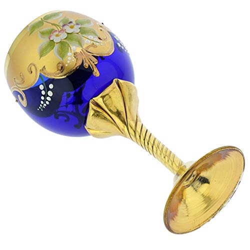 Murano Glass Wine Glasses Set with 24K Gold Leaf