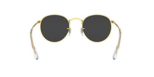Ray-Ban Rb3447 Round Metal Sunglasses, Gold/Black Polarized, 53 mm