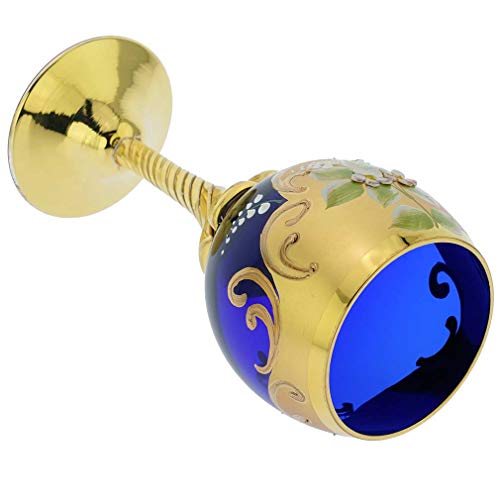 Murano Glass Wine Glasses Set with 24K Gold Leaf