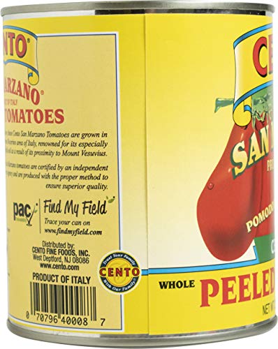 Cento Certified San Marzano Whole Peeled Plum Tomatoes, 28 Ounce , Pack Of 6
