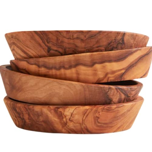 Set of 4 Italian Olivewood Aperitivo Bowls by Verve CULTURE