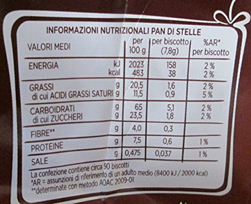 Mulino Bianco: "Pan di Stelle" biscuit with cocoa , hazelnuts and many magical starlets of icing - 12.34 Oz (350g) Pack of 4 [ Italian Import ]