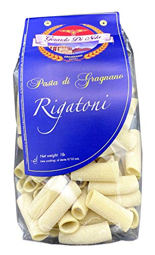 Gerardo Di Nola Rigatoni Italian Pasta | Imported from Italy | 100% Italian Durum Wheat Semolina | Bronze Extruded | All Natural 1lb (3-PACK)
