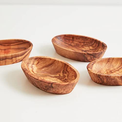 Set of 4 Italian Olivewood Aperitivo Bowls by Verve CULTURE