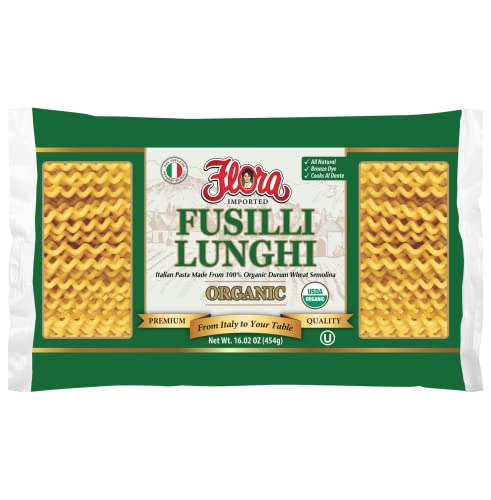 Fusilli Lunghi Pasta by Flora Foods - Pasta made in Italy (16 oz / 454g) Organic | Cooks al dente