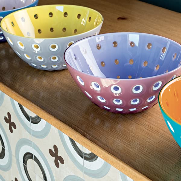 Guzzini Le Murrine 9.8" Bowl - Grey & Yellow