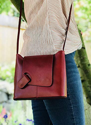 LaGaksta Isabella Italian Leather Red Crossbody Bag