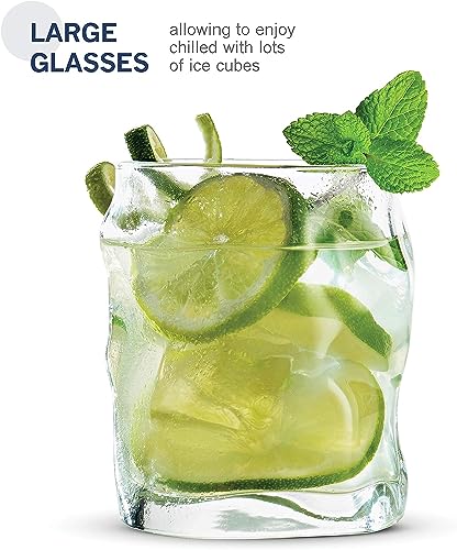 Bormioli Rocco Sorgente Glasses, White, 14.25 oz, 4-Pack