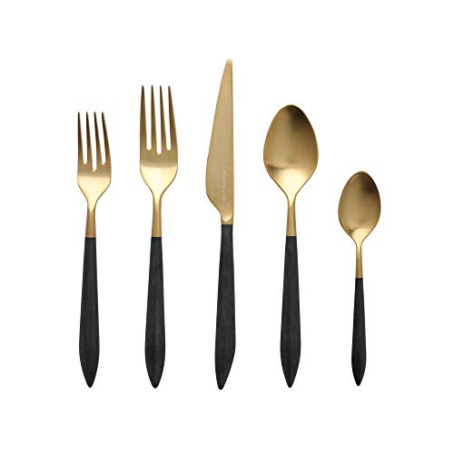 Vietri Ares Oro & Black 5-Piece Place Setting