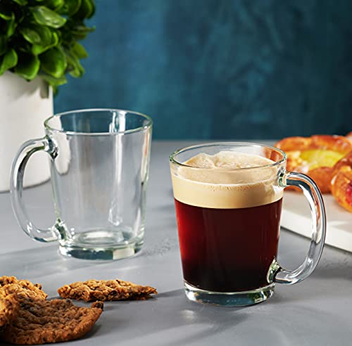 Italian Made Glass Coffee Mugs Set - 10oz