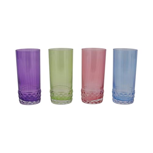 Vietri Viva Deco Assorted Tall Tumblers, Set of 4