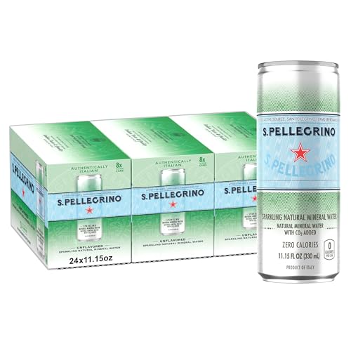 24 Pack S.Pellegrino Sparkling Natural Mineral Water 11.15oz